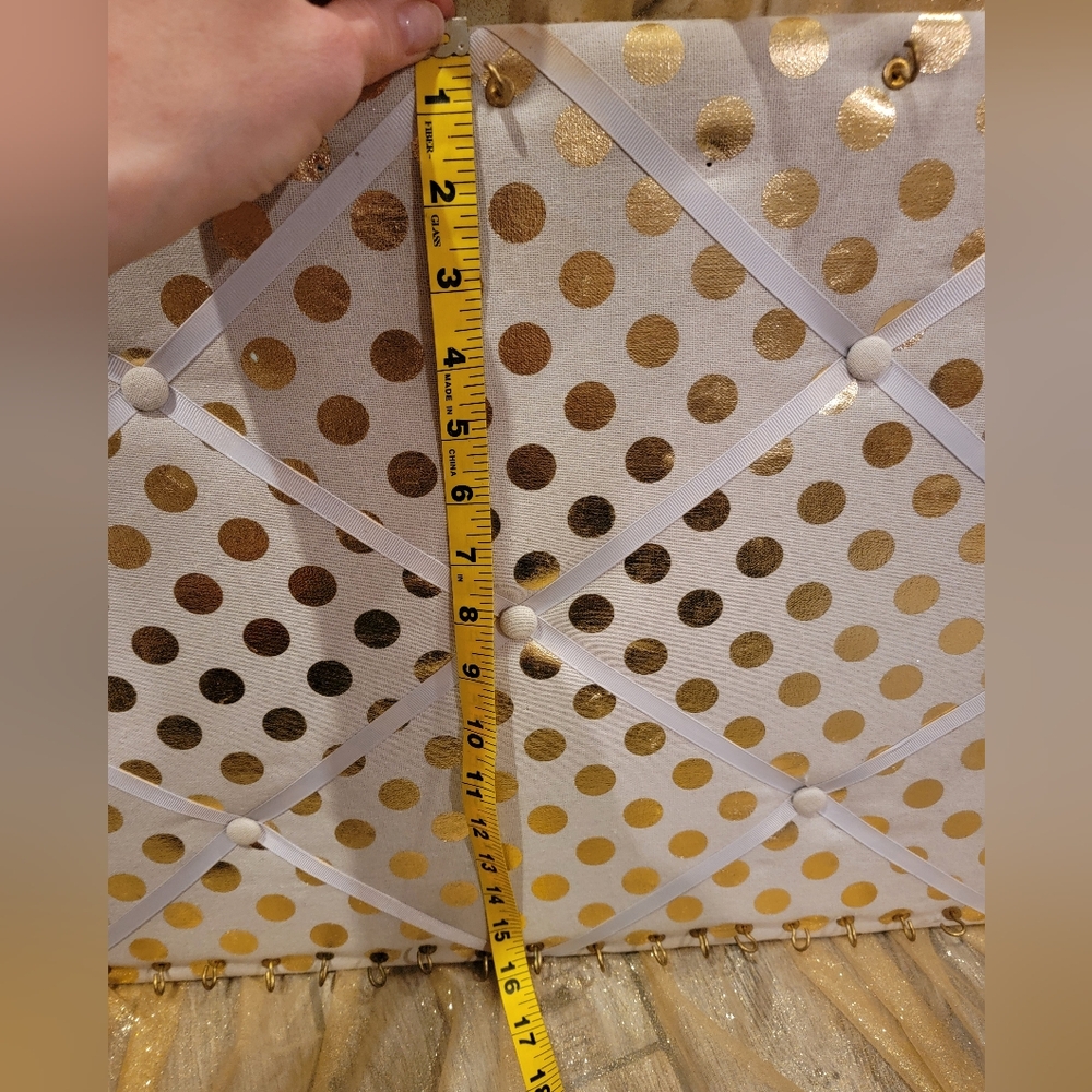 Gold Polka Dot Hair Bow or Jewelry Board - Picture 7 of 16